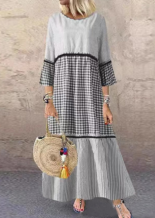Summer Orange Geometry Print Short Sleeve Dress