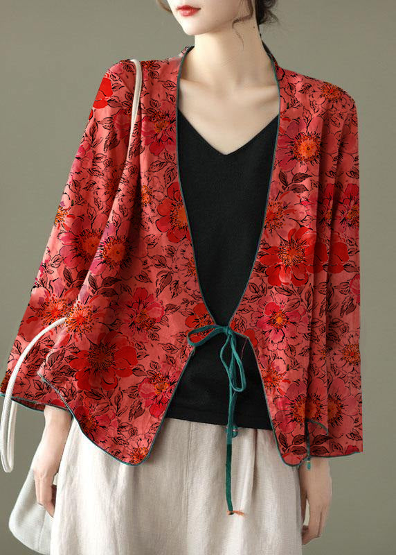 Crane Pattern Embroideried Long Sleeve Linen Shirt