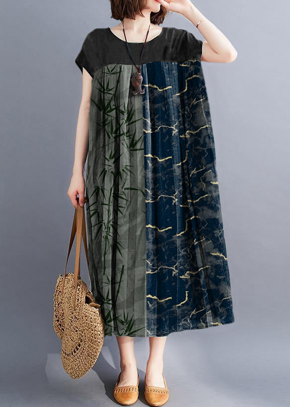 Unique Rainbow Clothes O Neck Large Hem Love Summer Dresses