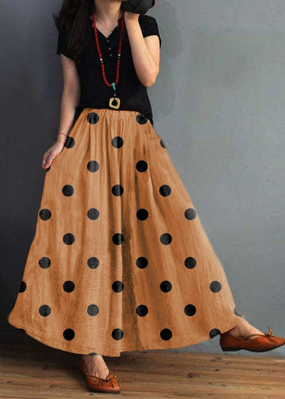 Plaid Patchwork Elastic Waist Swing Skirt With Pocket