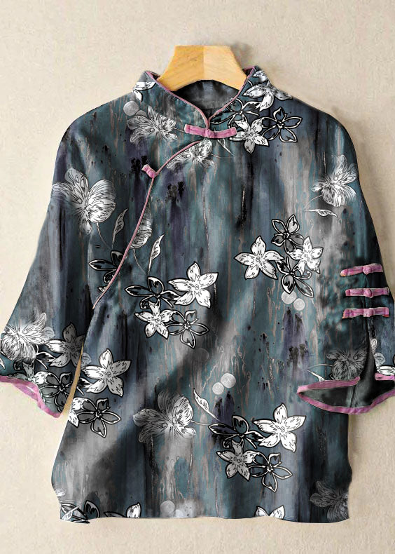 White Embroideried Button Blouse Tops Half Sleeve