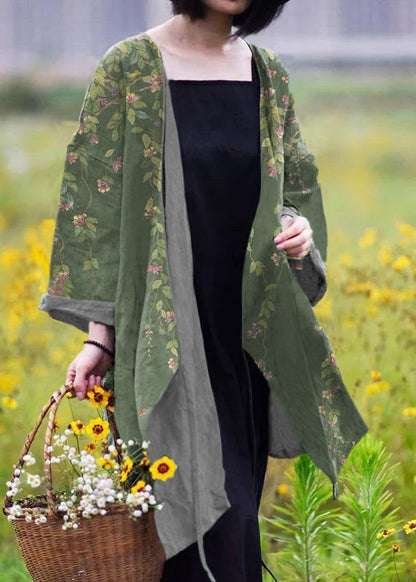 Red Wave Point Natural Linen Top Silhouette Pure Color Lacing Long Sleeve Coat