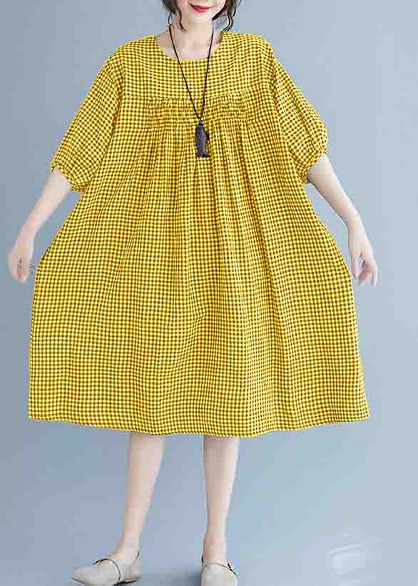 French O Neck Lantern Sleeve Clothes for Pattern Pink Dresses Summer