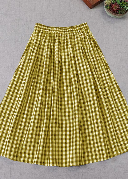 Green Wrinkled Pockets Spring Skirt