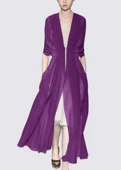 Italian Brown Silk Dress Long Sleeves
