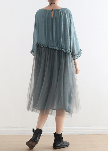 Purple Flower Tull Maxi Dresses Patchwork Chiffon Summer Dresses