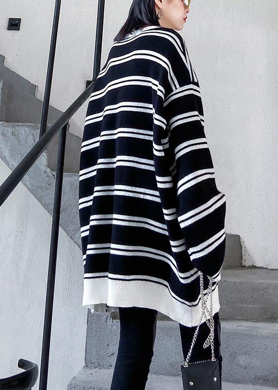 Aesthetic Asymmetric Patchwork Black Knitwear Clothing Spring Knitted Pullover