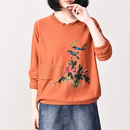 Aesthetic Beige Prints Knit Cardigans Autumn Knit Outwear Long Sleeve