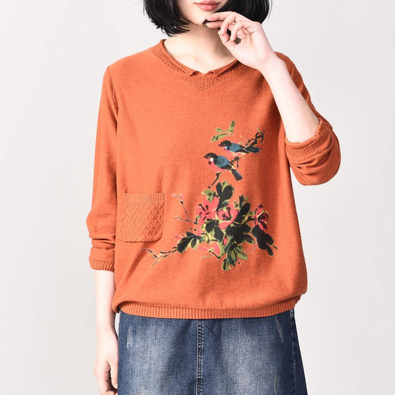 Aesthetic Beige Prints Knit Cardigans Autumn Knit Outwear Long Sleeve