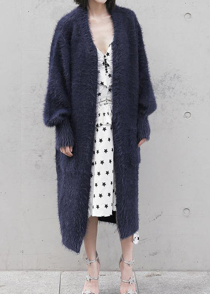 Aesthetic Dark Blue Clothing Fall Patchwork Knit