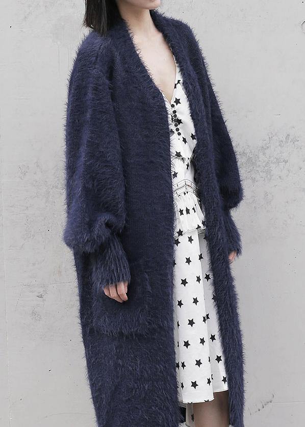 Aesthetic Dark Blue Clothing Fall Patchwork Knit