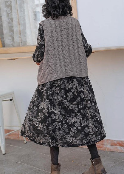 Aesthetic Gray Clothes V Neck Sleeveless Oversized Knitwear