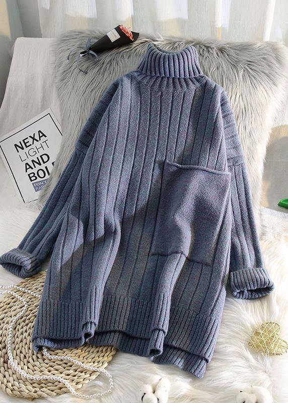 Aesthetic High Neck Beige Knit Sweat Tops Spring Low High Designknit Blouse