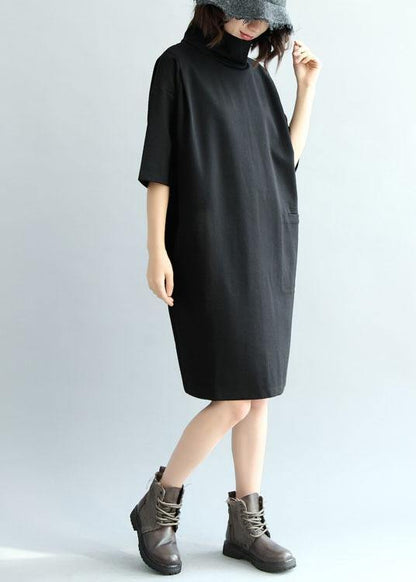 Aesthetic High Waist Sweater Black Thick Hipster Sweater Dress Fall