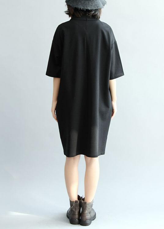 Aesthetic High Waist Sweater Black Thick Hipster Sweater Dress Fall