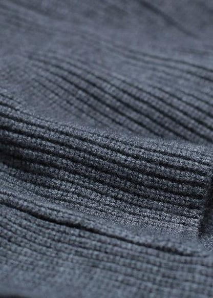 Aesthetic Sweaters Clothing Gray Pockets Batwing Sleeve Knit Jacket