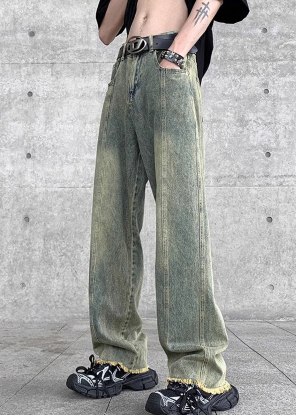 American Fringe Fringed Slightly Flared Denim Pants
