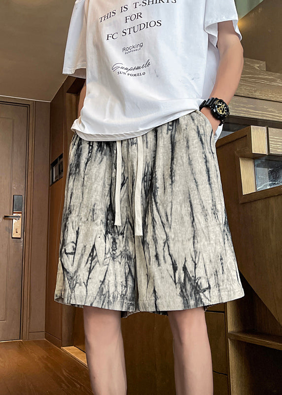 American Style Army Green Tie Dyed Shorts for Summer