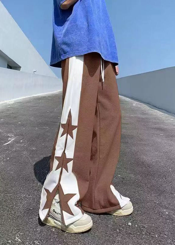 American Style Brown Pentagram Pants Clothing Summer