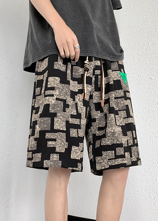 Apricot Pockets Cotton French Shorts Elastic Waist Summer
