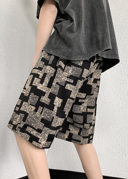 Apricot Pockets Cotton French Shorts Elastic Waist Summer