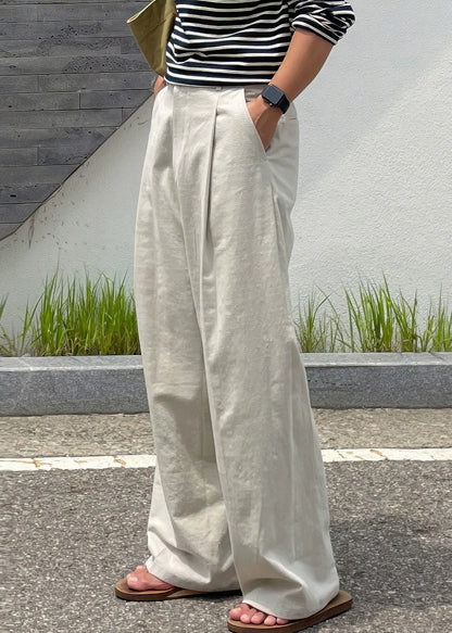 Art Apricot Pockets Linen Pants Summer
