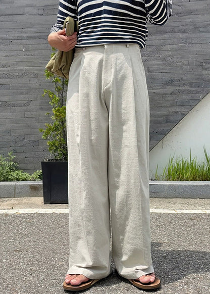 Art Apricot Pockets Linen Pants Summer