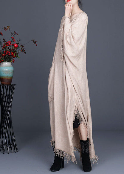 Art Apricot Pockets Asymmetrical Design Fall Dresses