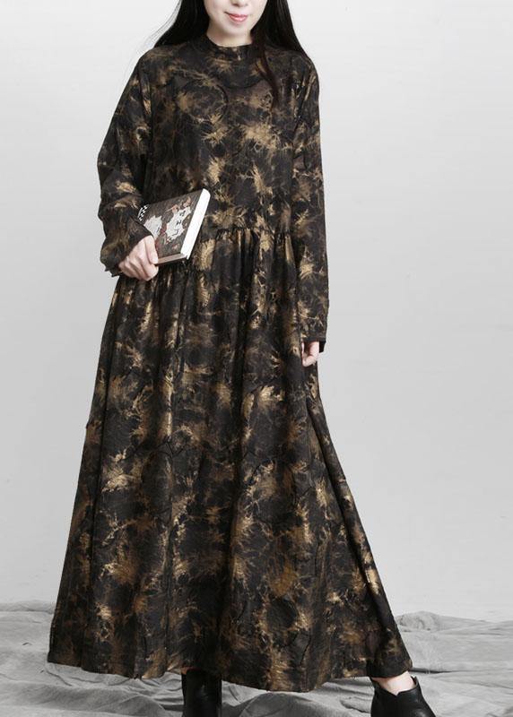 Art Black Print Asymmetrical Design Fall Vacation Dresses