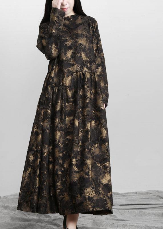 Art Black Print Asymmetrical Design Fall Vacation Dresses