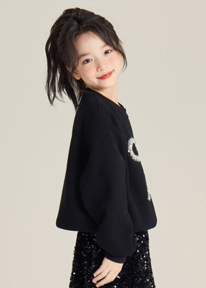 Art Black Sequins Bow Cotton Knit Knit Sweaters Spring