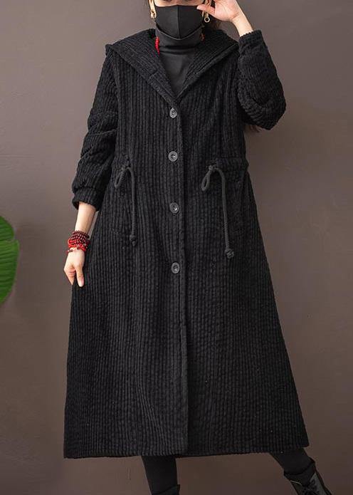 Art Hooded Drawstring Clothes for Green Tunic Coats
