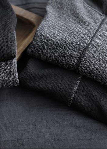 Art Loose Gray Color Matching Hooded Sweater and Elastic Pants Suit
