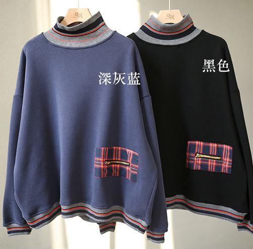 Art Patchwork Plaid Spring Tops Women Blue Shirts