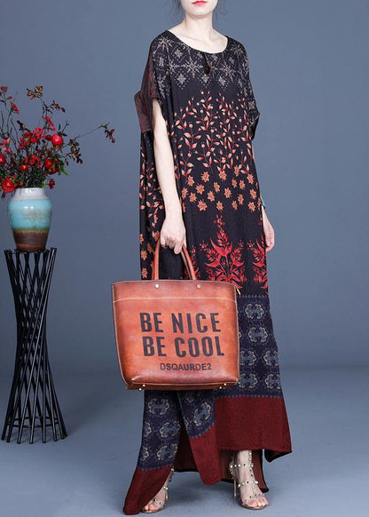 Art Silk Print Patchwork Mid Dress Summer