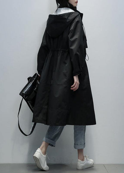 Art Black Clothes for Coats Hooded Zippered Coats