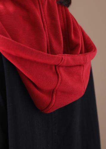 Art Denim Black Clothes Shirts Hooded Button Down Coats