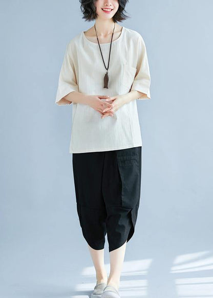 Art Khaki Linen Tunic Pattern Tutorials Hooded Side Open Baggy Summer Shirts
