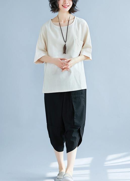 Art Khaki Linen Tunic Pattern Tutorials Hooded Side Open Baggy Summer Shirts