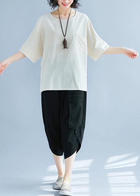 Art Khaki Linen Tunic Pattern Tutorials Hooded Side Open Baggy Summer Shirts