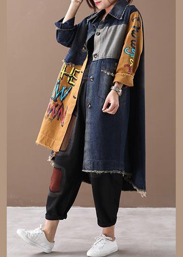 Art Lapel Hole Fine Spring Coats Yellow Letter Clothing Jackets