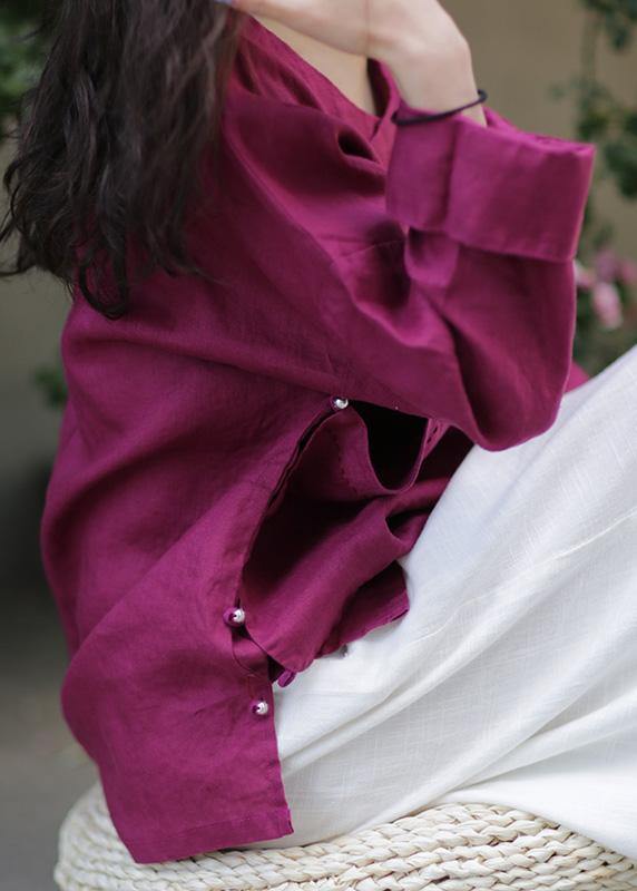 Art O Neck Batwing Sleeve Shirts Inspiration Burgundy Shirts