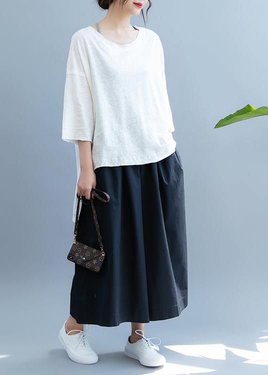 Art O Neck Asymmetric Shirts Ideas White Top