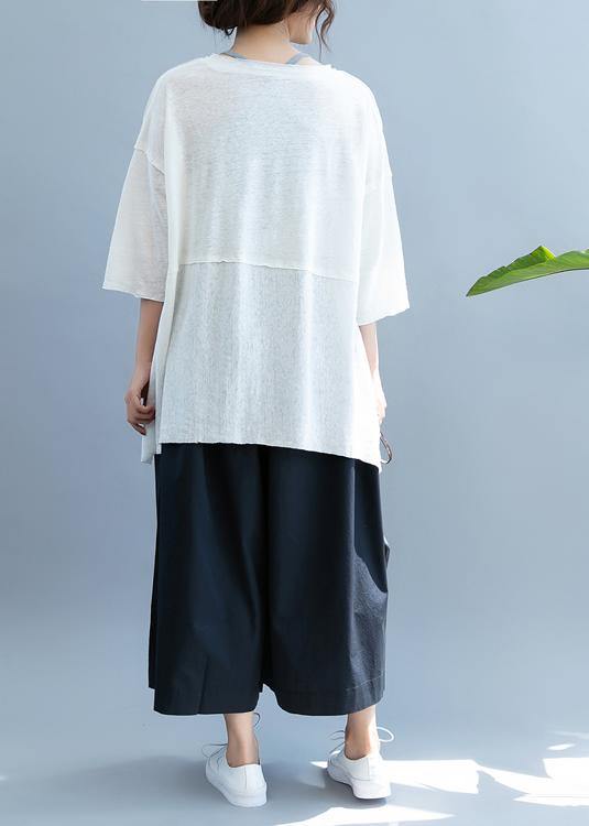 Art O Neck Asymmetric Shirts Ideas White Top