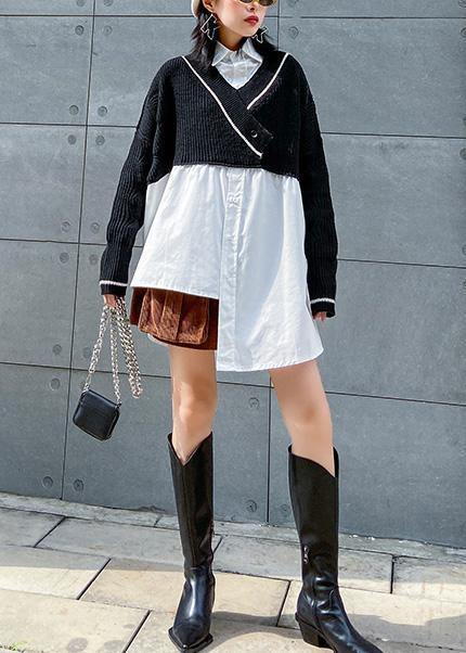 Art V Neck Cotton Patchwork Linen Tops Blouses Photography White Tops