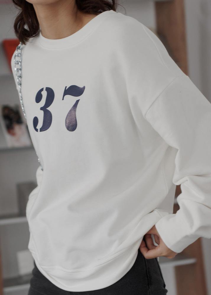 Art white cotton shirts alphabet prints Plus Size Clothing fall shirt