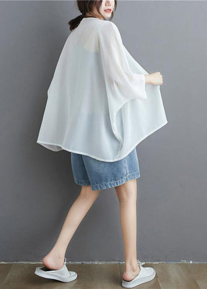 Art Wild Chiffon Summertunic Top Design White Blouses