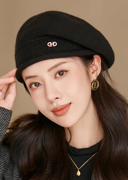 Autumn and Winter Beige Warm Versatile Woolen Beret Hat