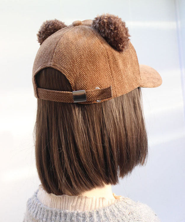 Autumn and Winter Light Camel Woolen Baseball Cap Hat