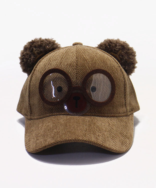 Autumn and Winter Light Camel Woolen Baseball Cap Hat